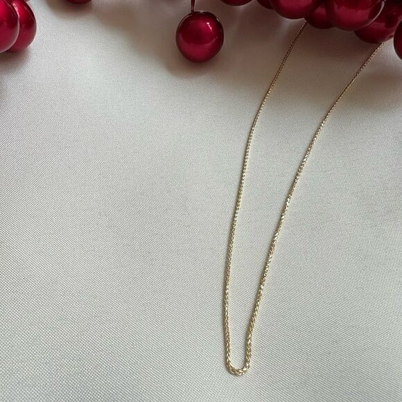 14k solid gold wheat chain Necklace 20” | perfect gift | 14K 1mm 8 Round Whe… - Picture 4 of 12
